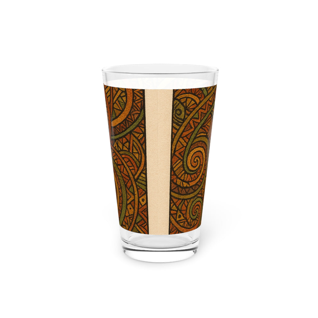 Afro-Boho Tribal Swirl Pint Glass