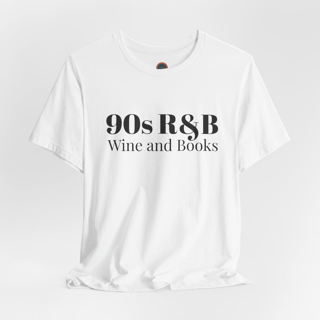 90s R&B Wine & Books Tee — Retro Music Lover Graphic T-Shirt