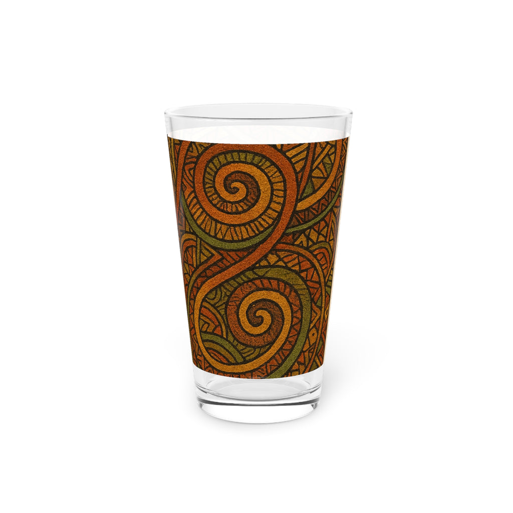Afro-Boho Tribal Swirl Pint Glass