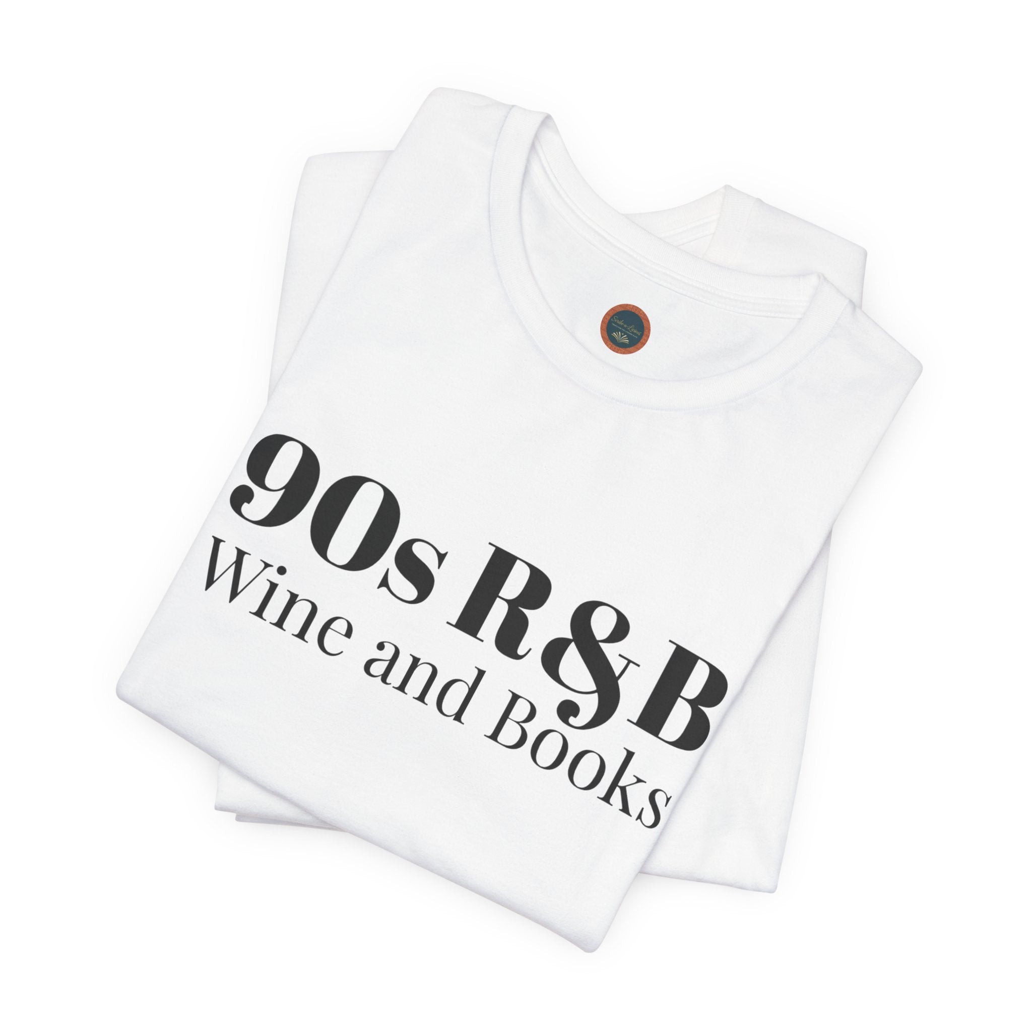 90s R&B Wine & Books Tee — Retro Music Lover Graphic T-Shirt