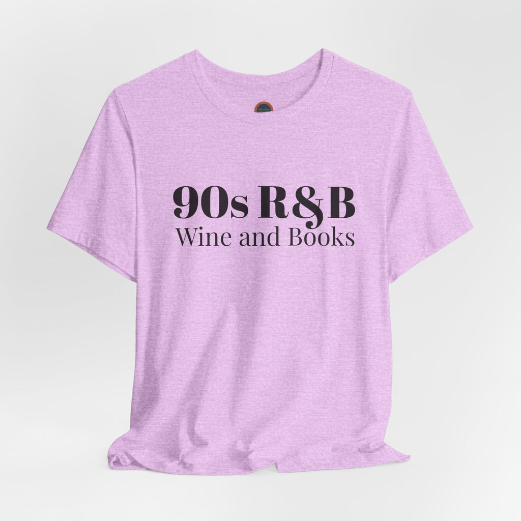 90s R&B Wine & Books Tee — Retro Music Lover Graphic T-Shirt