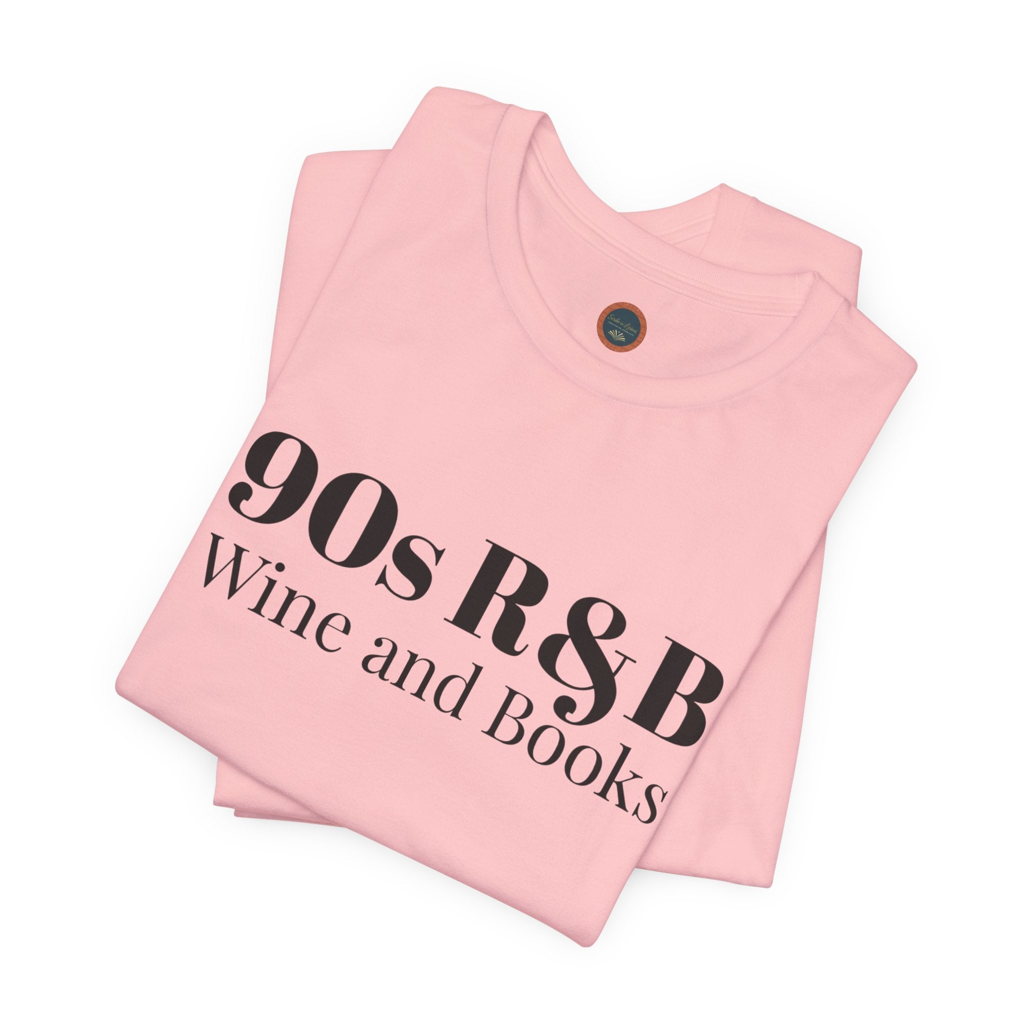 90s R&B Wine & Books Tee — Retro Music Lover Graphic T-Shirt