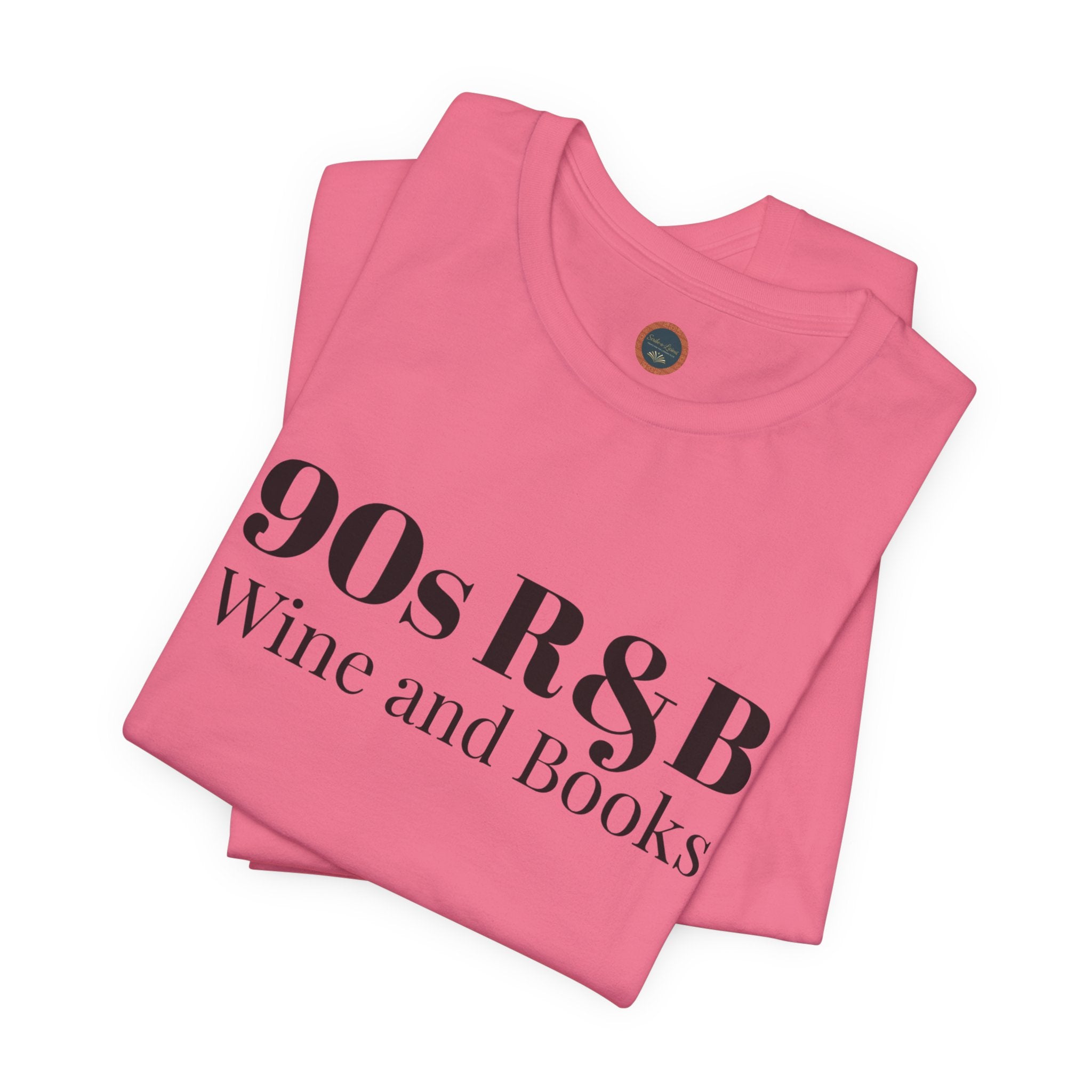 90s R&B Wine & Books Tee — Retro Music Lover Graphic T-Shirt
