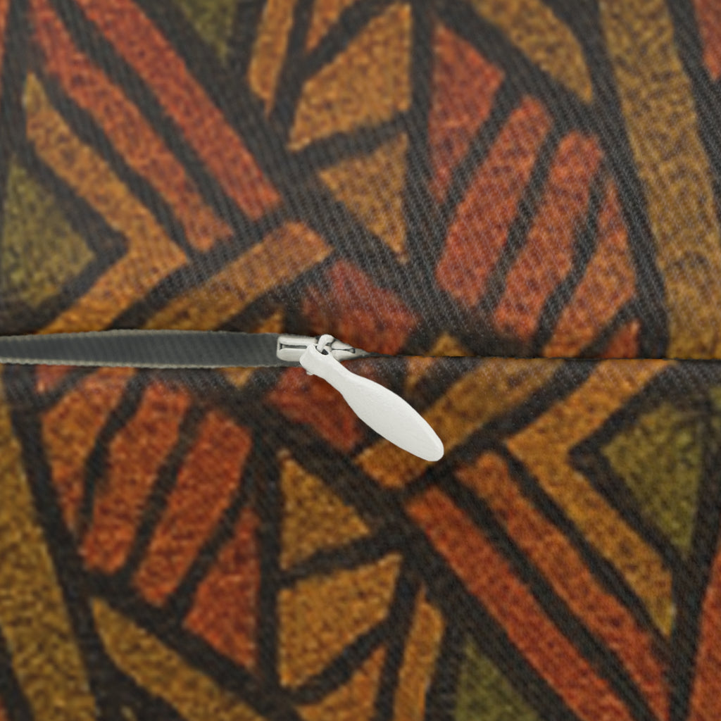 Afro-Boho Tribal Swirl Lumbar Pillow