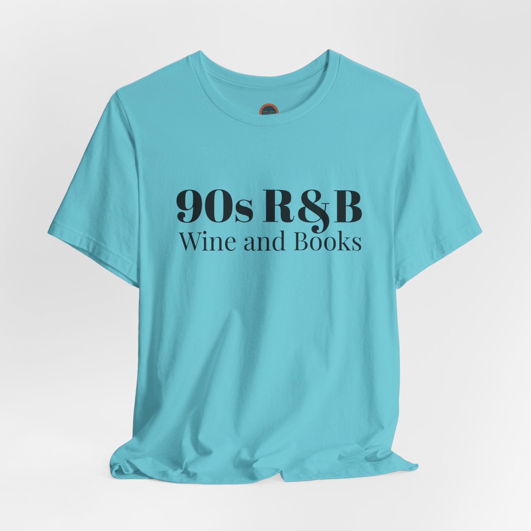 90s R&B Wine & Books Tee — Retro Music Lover Graphic T-Shirt