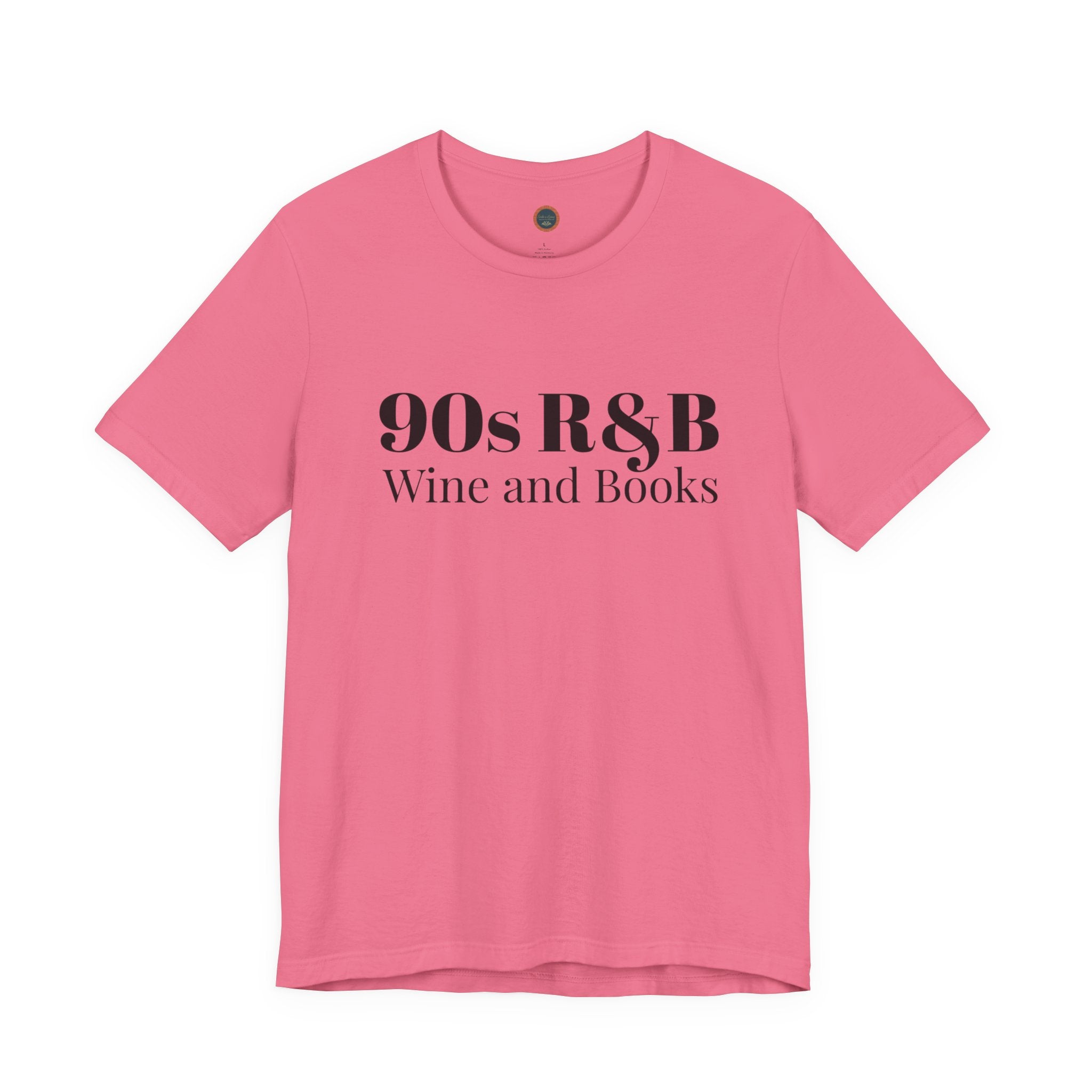 90s R&B Wine & Books Tee — Retro Music Lover Graphic T-Shirt