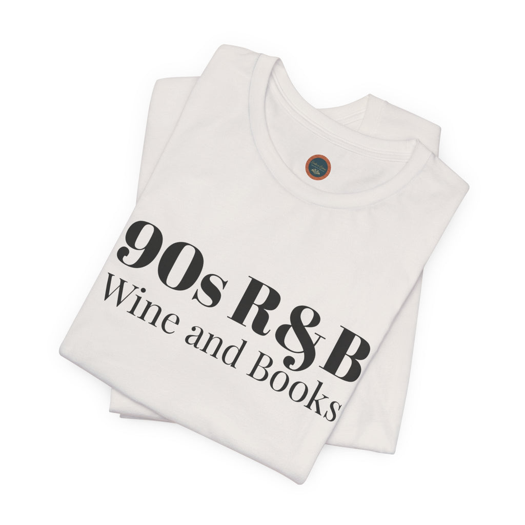 90s R&B Wine & Books Tee — Retro Music Lover Graphic T-Shirt