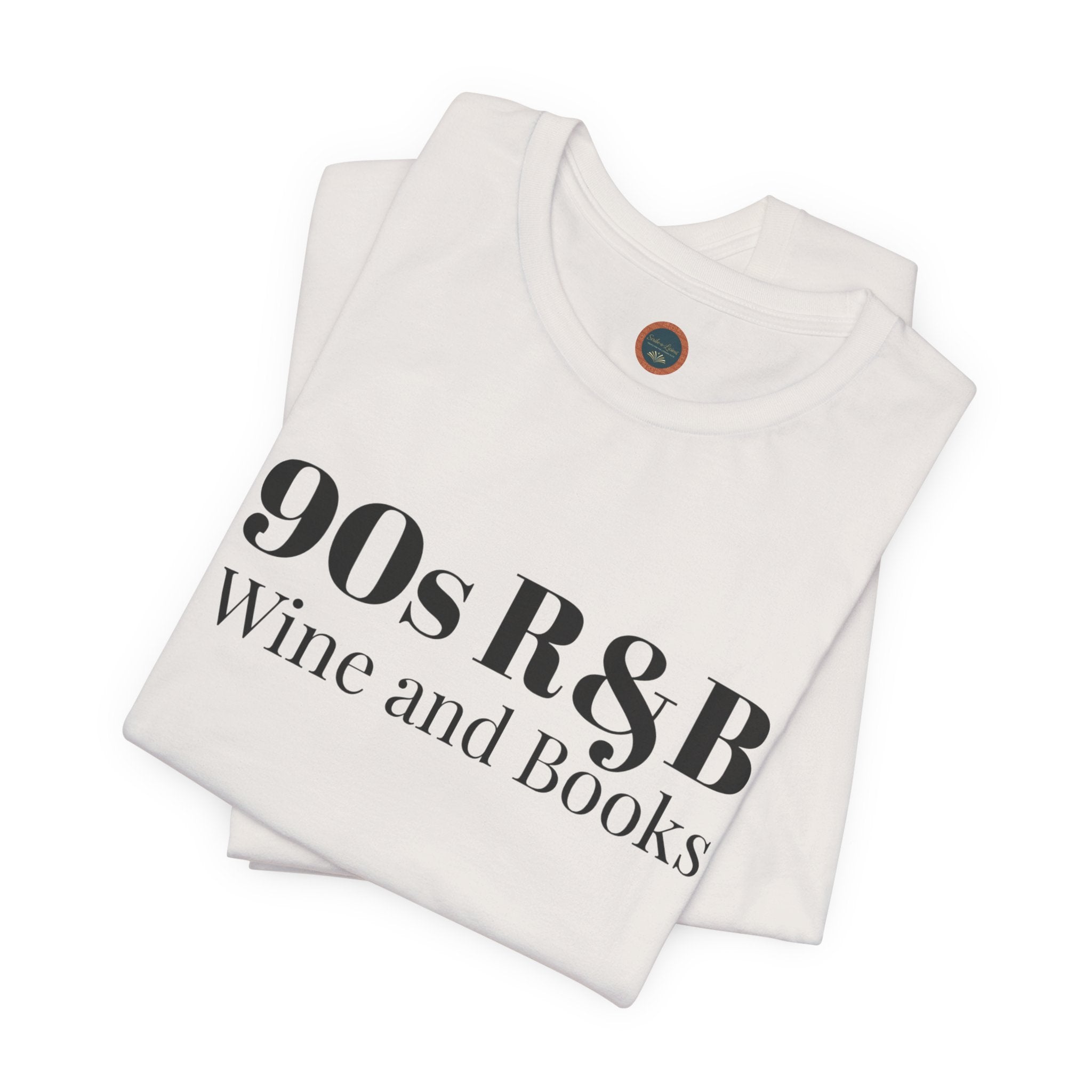 90s R&B Wine & Books Tee — Retro Music Lover Graphic T-Shirt
