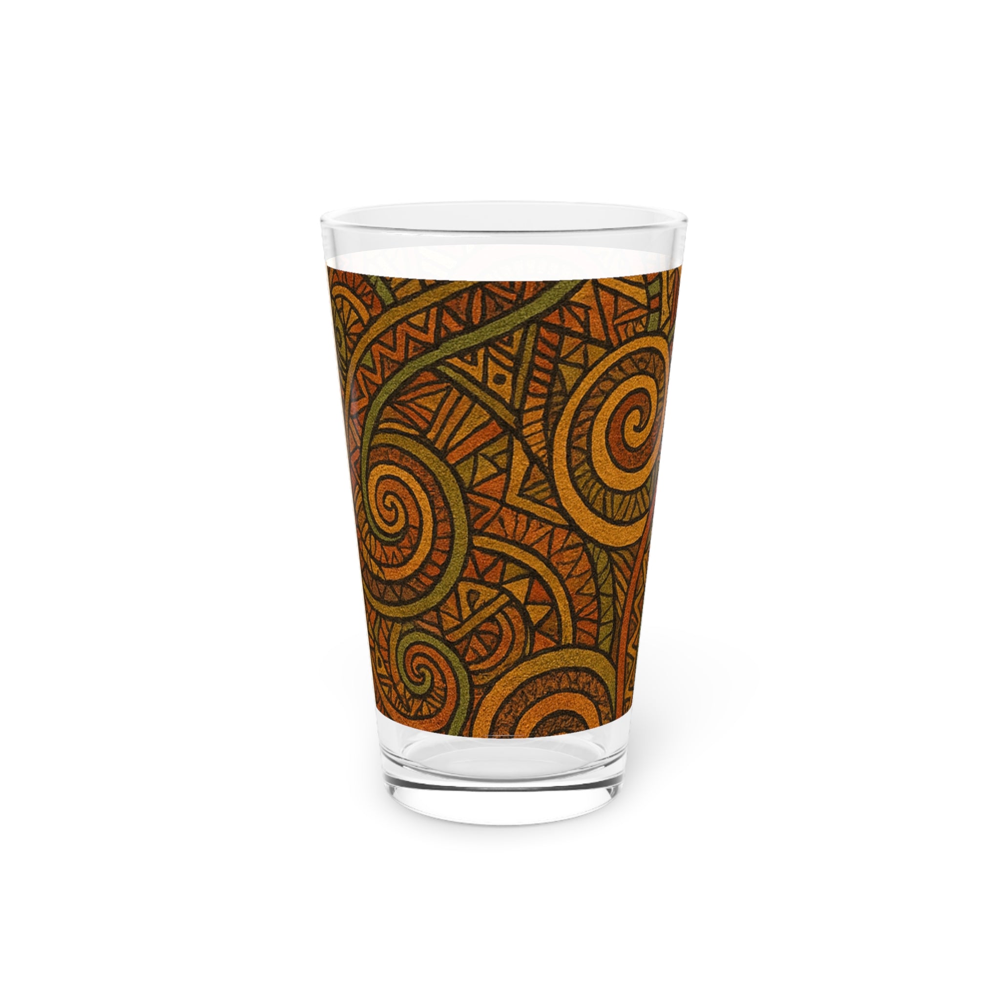 Afro-Boho Tribal Swirl Pint Glass