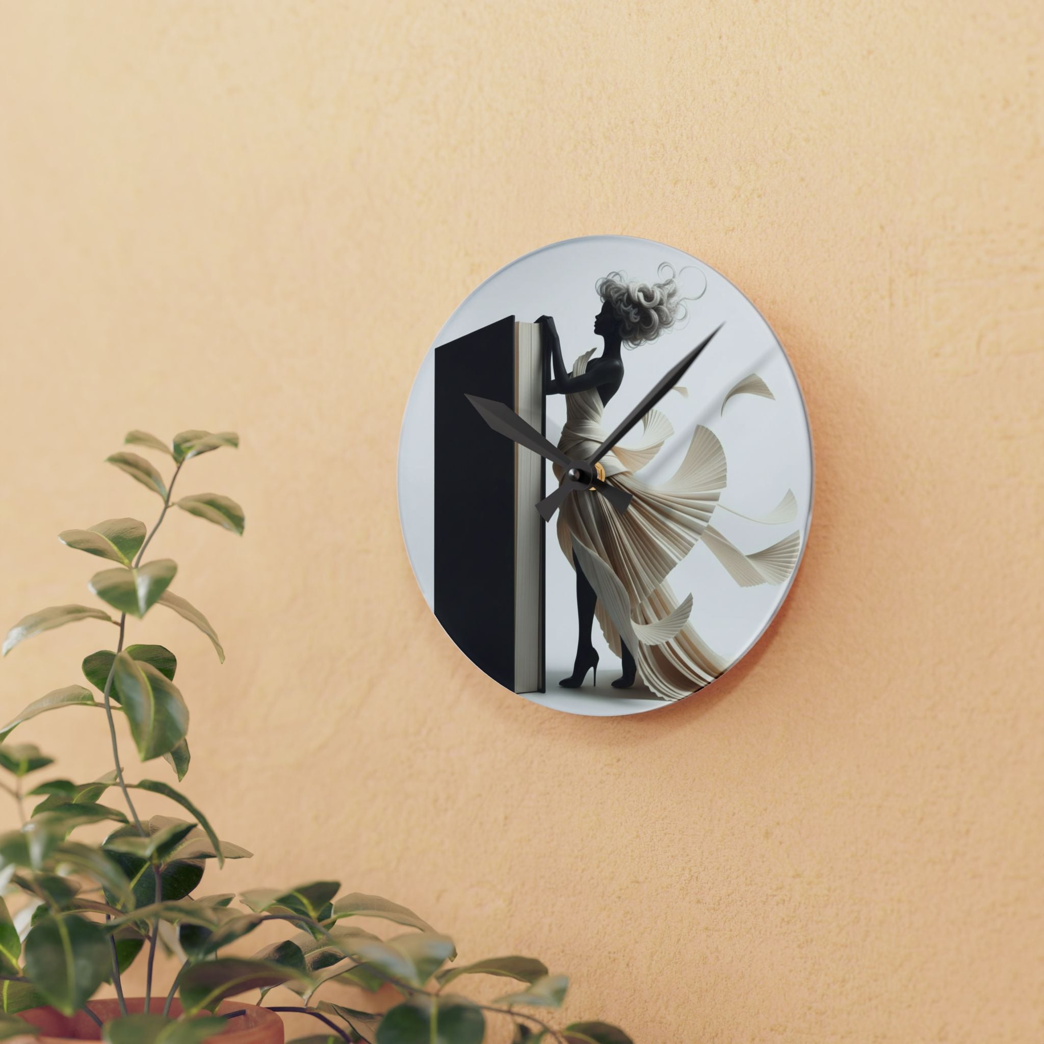 Book Goddess Acrylic Wall Clock