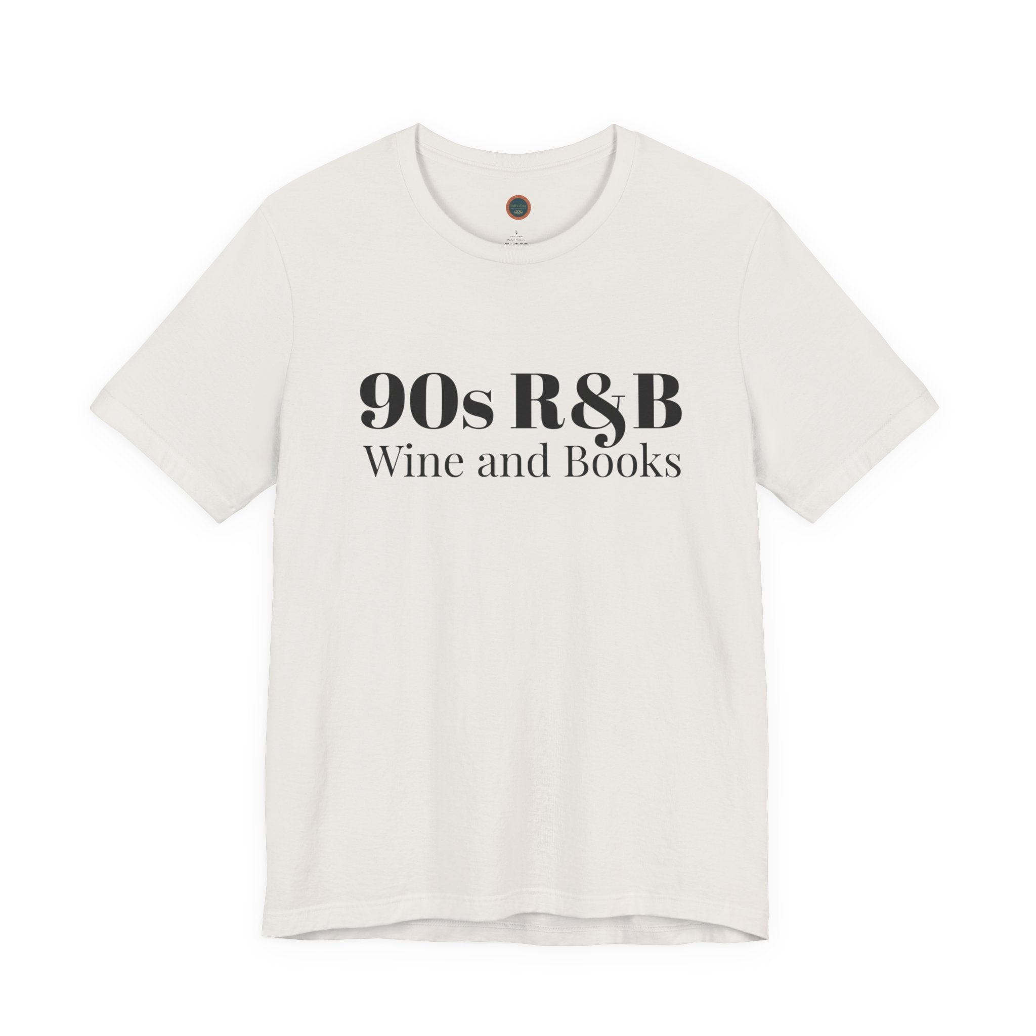 90s R&B Wine & Books Tee — Retro Music Lover Graphic T-Shirt