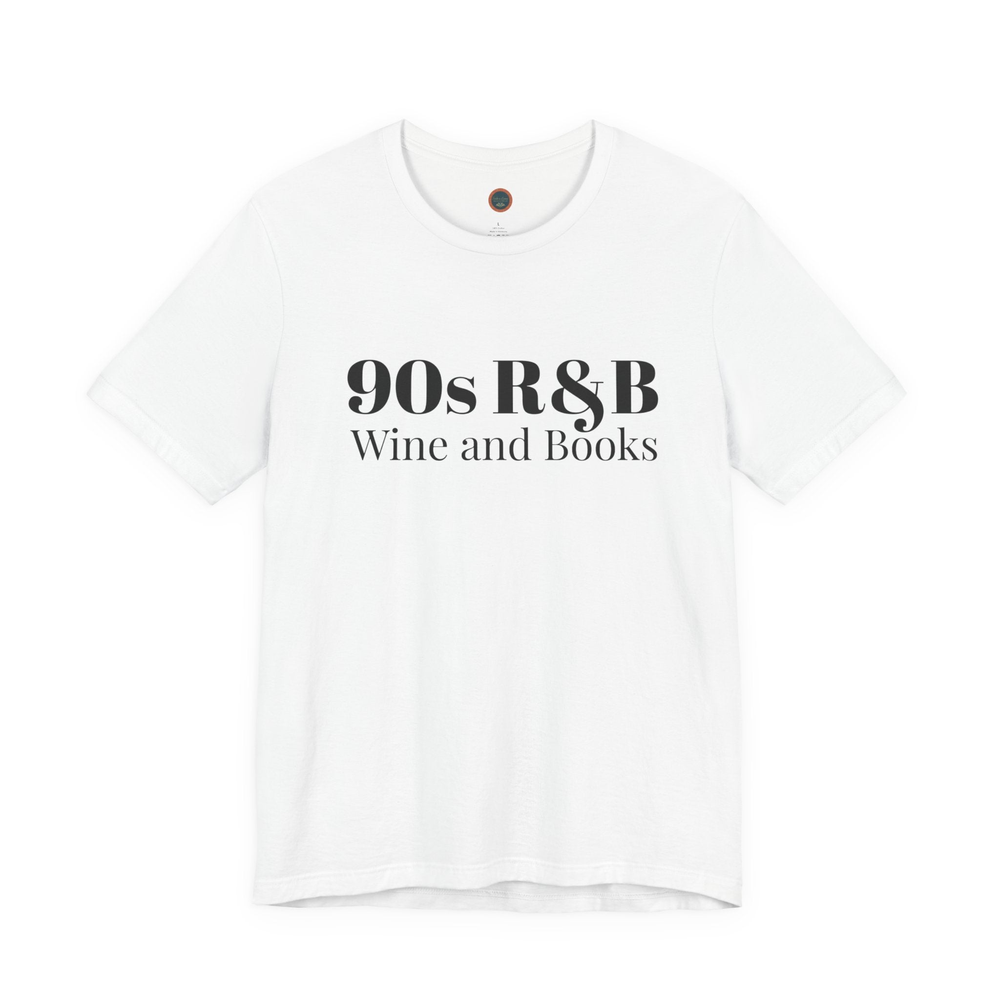 90s R&B Wine & Books Tee — Retro Music Lover Graphic T-Shirt