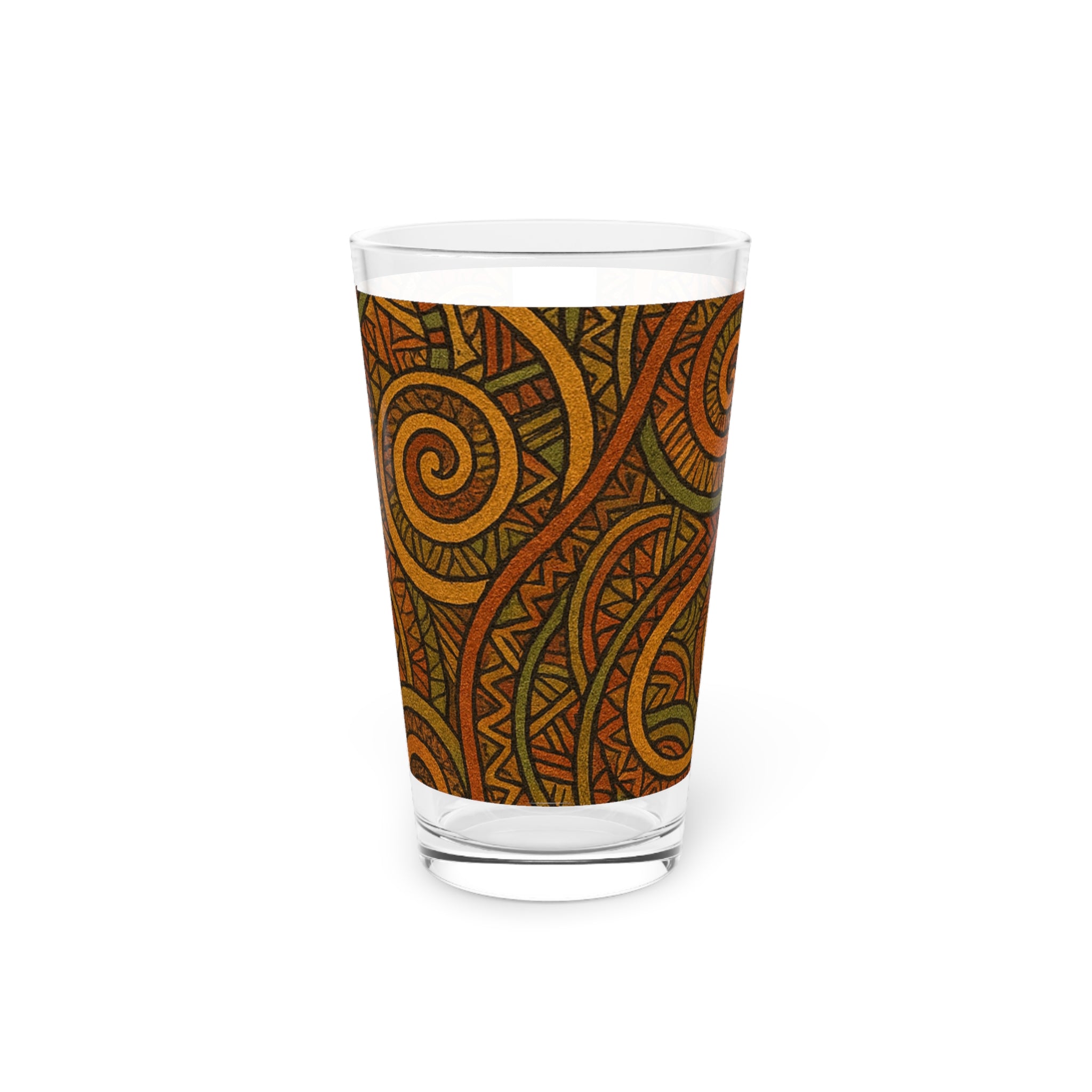 Afro-Boho Tribal Swirl Pint Glass