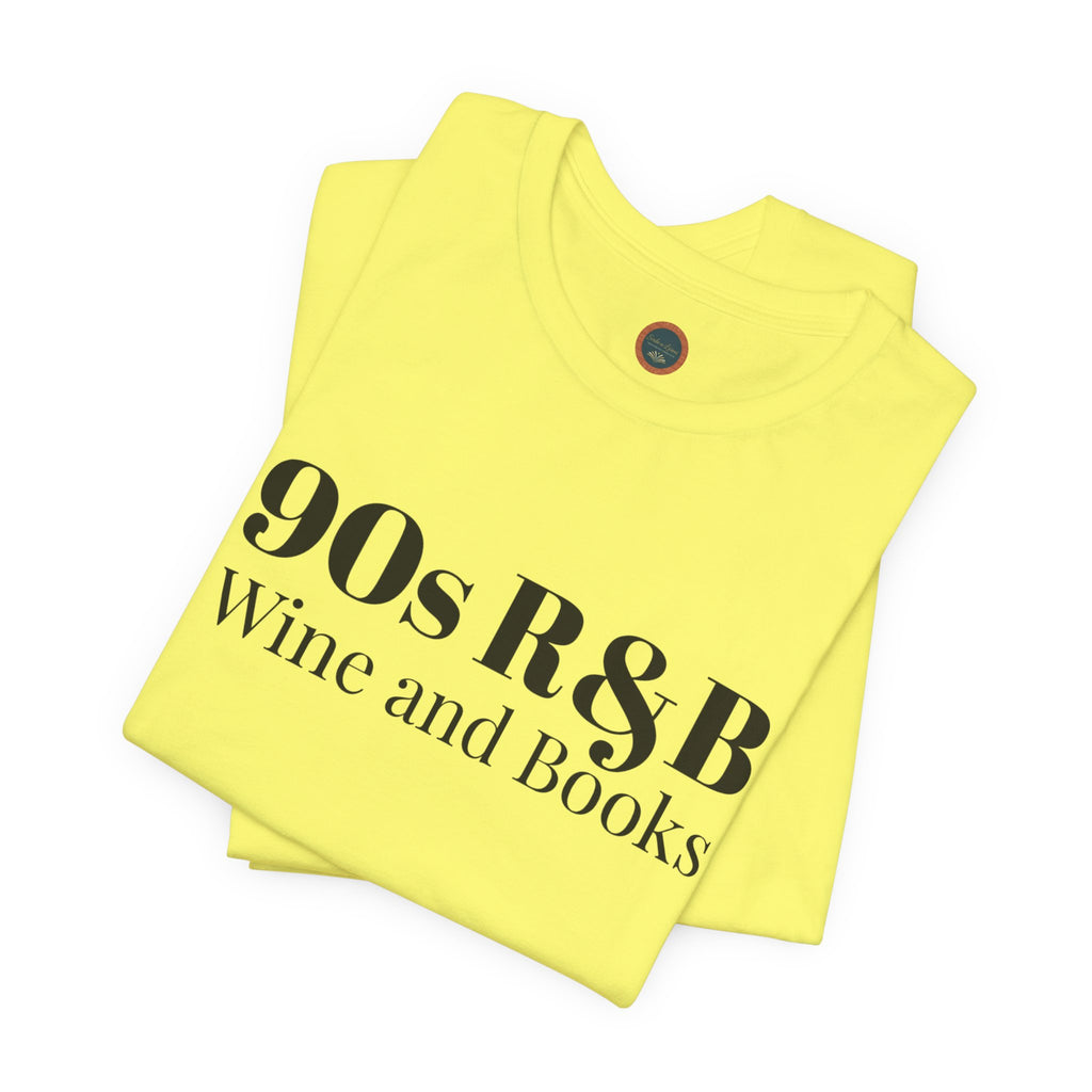 90s R&B Wine & Books Tee — Retro Music Lover Graphic T-Shirt