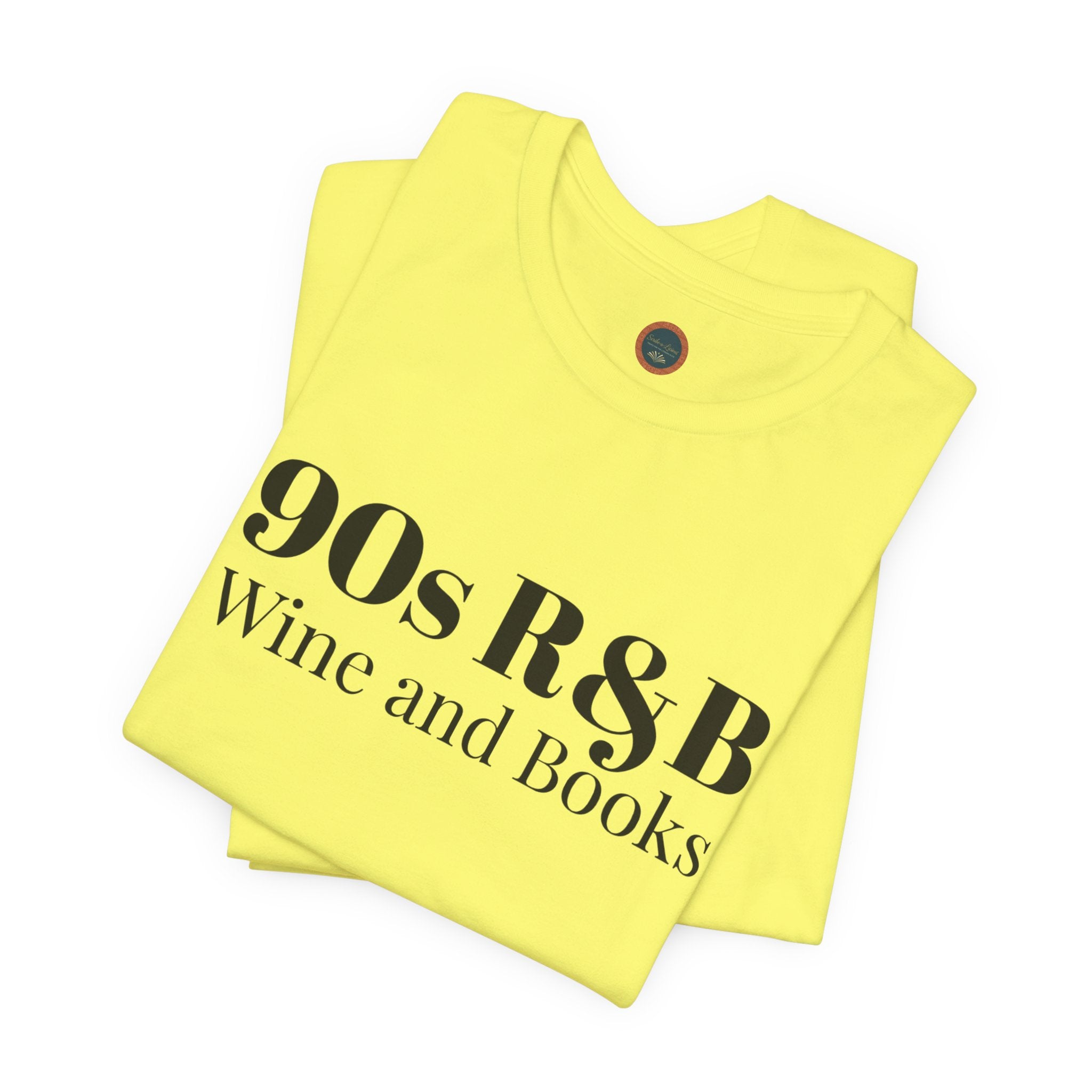 90s R&B Wine & Books Tee — Retro Music Lover Graphic T-Shirt