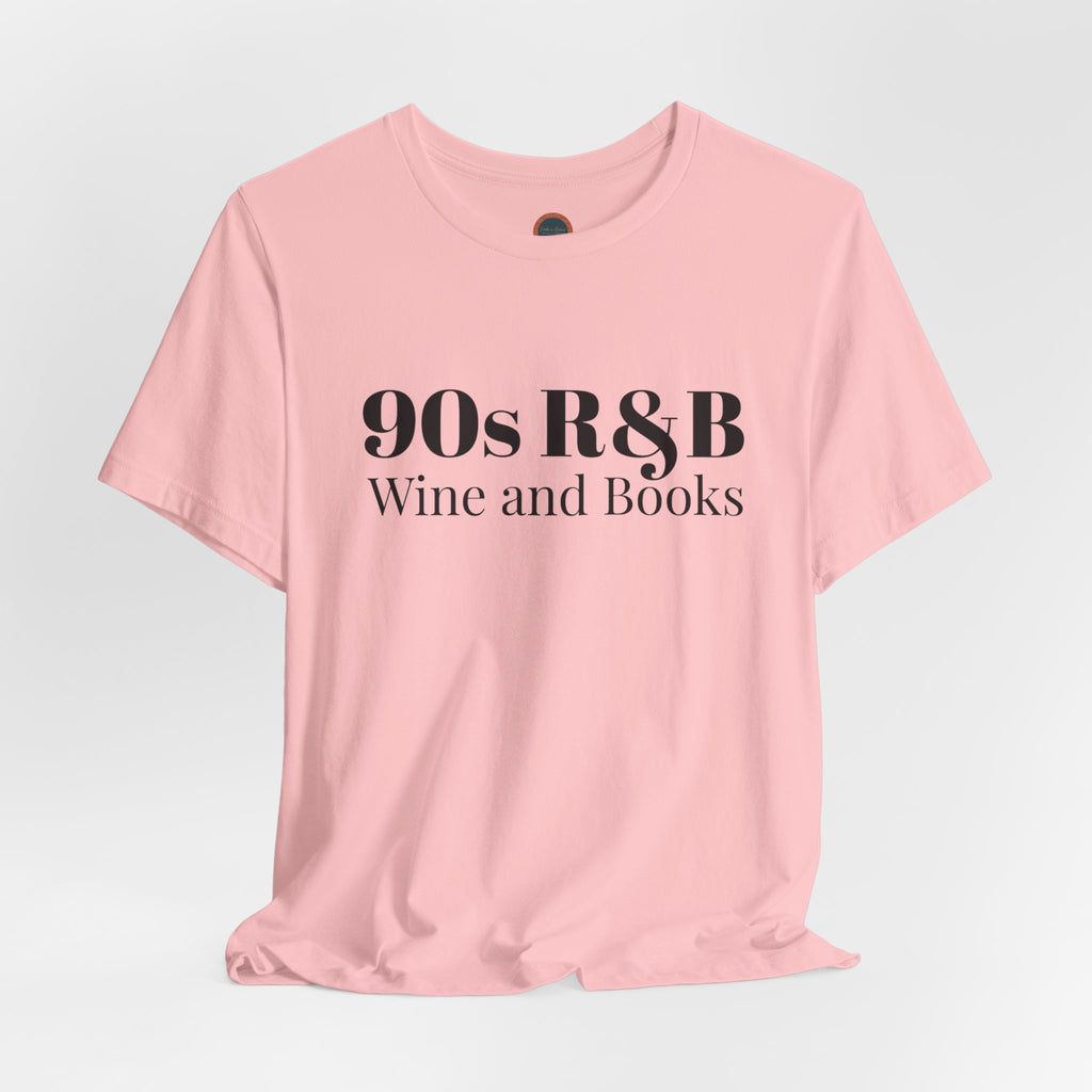 90s R&B Wine & Books Tee — Retro Music Lover Graphic T-Shirt
