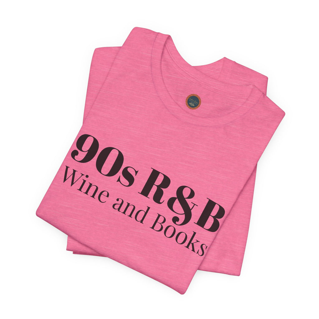 90s R&B Wine & Books Tee — Retro Music Lover Graphic T-Shirt