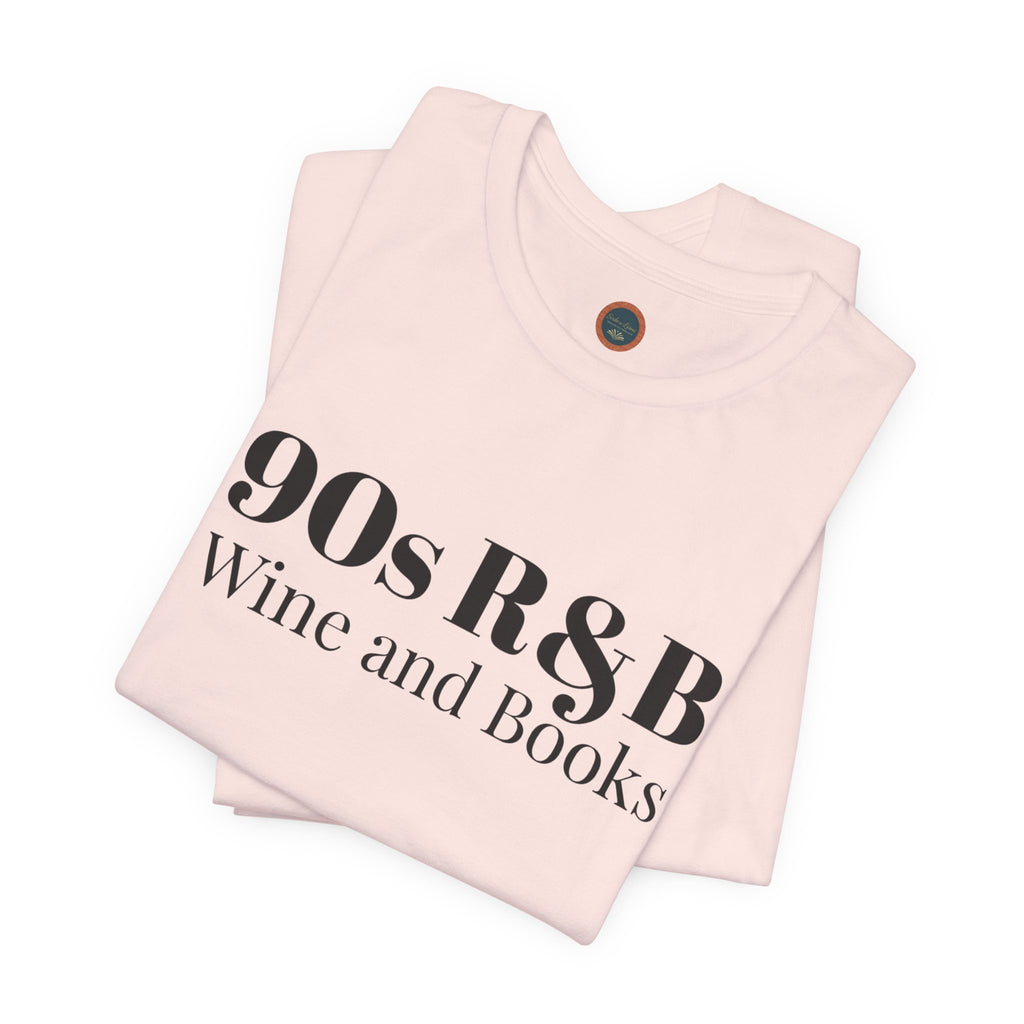 90s R&B Wine & Books Tee — Retro Music Lover Graphic T-Shirt