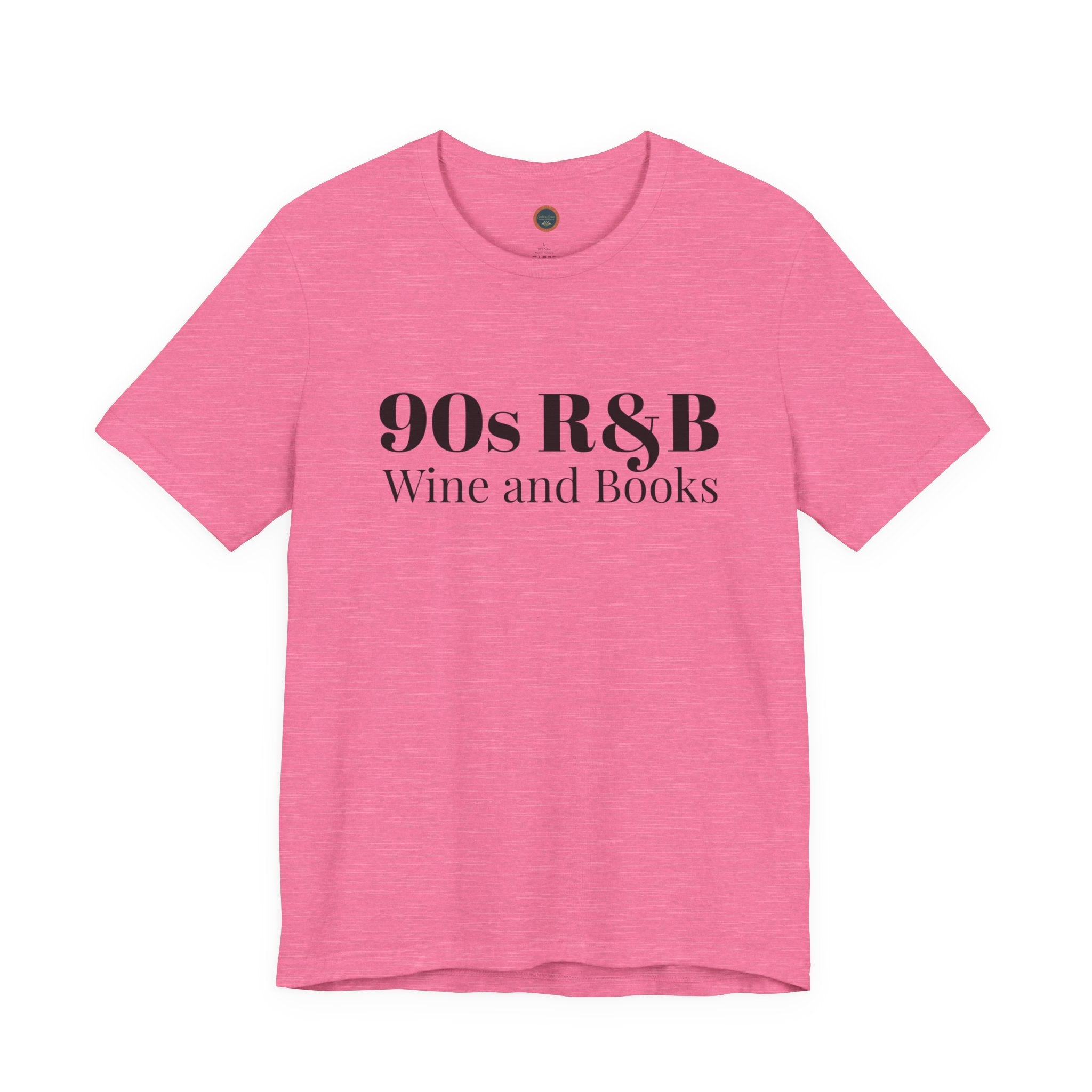 90s R&B Wine & Books Tee — Retro Music Lover Graphic T-Shirt